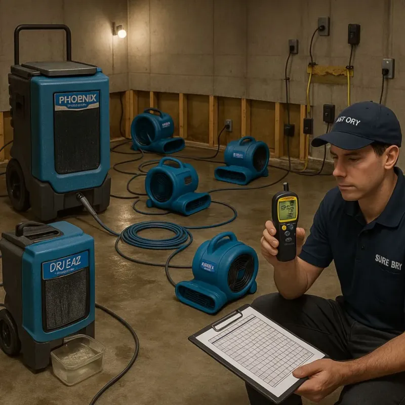 Structural Drying and Dehumidification process in Keller, TX